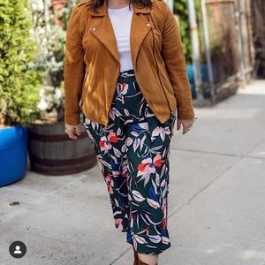 Cropped Wide Leg Printed Pant